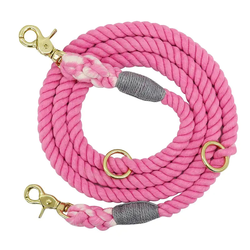 Double Dog Walking Rope with Half-Chain Collar